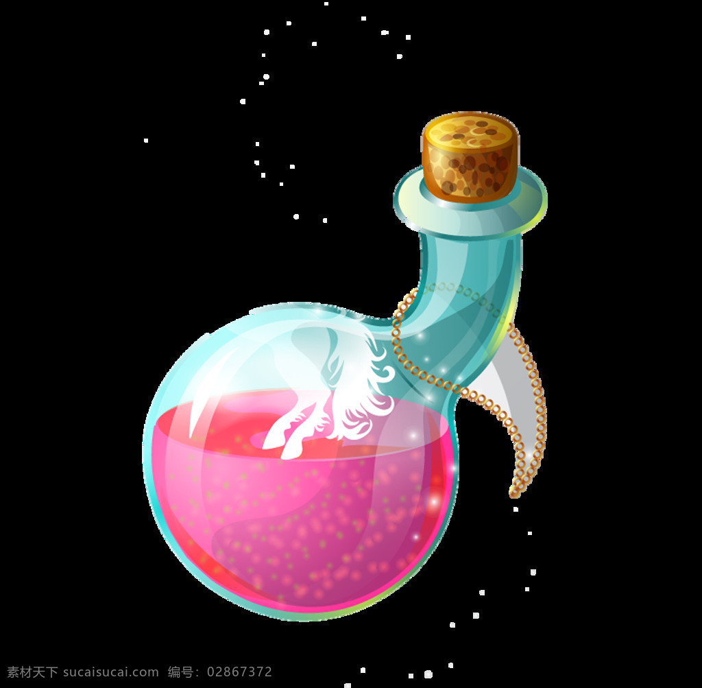 创意 翻 瓶子 元素 粉色 液体