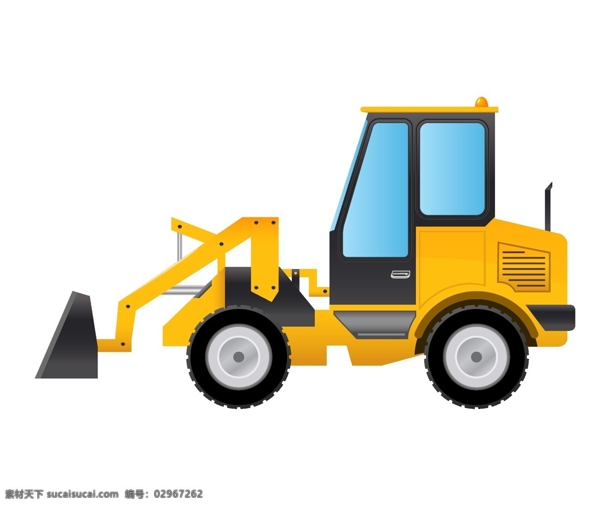 黄色 工程 挖掘机 插画 一辆挖掘机 挖土 挖掘 工地 施工挖掘机 黄色挖掘机 工程挖掘机