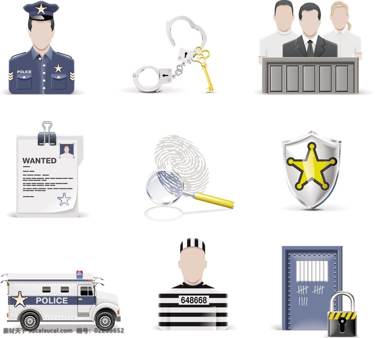 警察 法院 图标 警察图标 监狱图标 警车图标 矢量图 其他矢量图