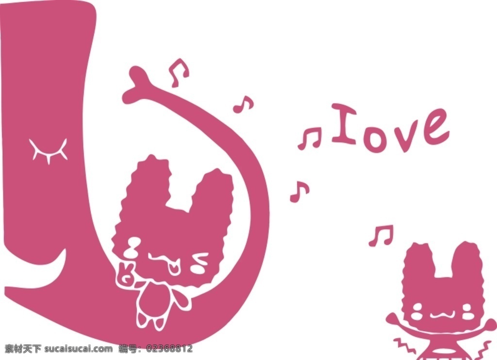 象鼻子 love 卡通 猫 小兔子 音符 自然景观 自然风光