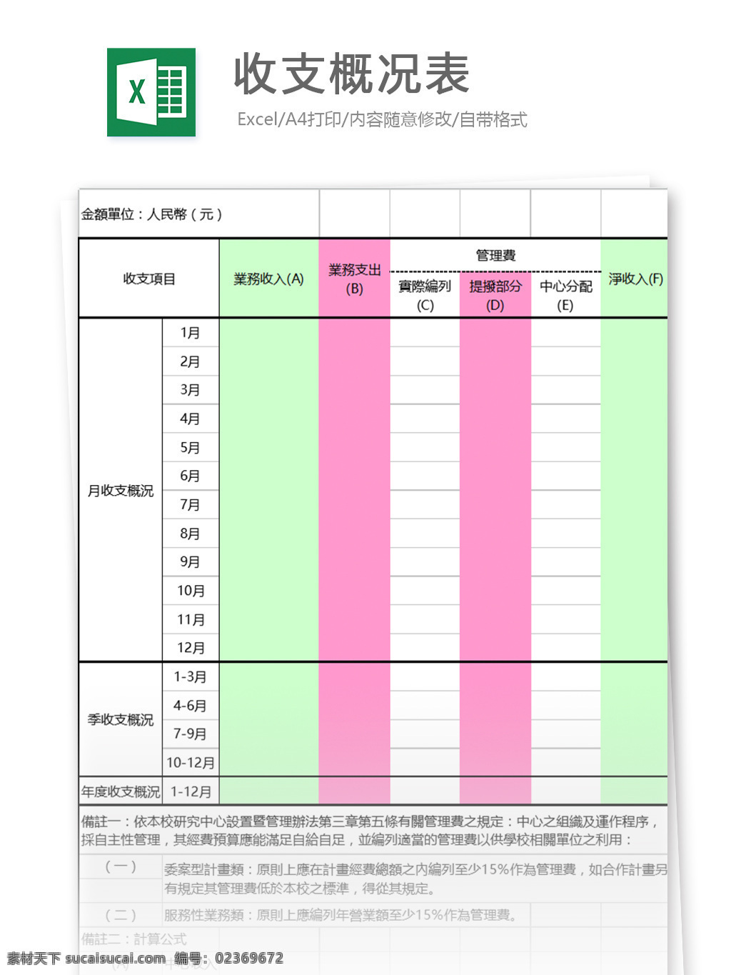 收支概况表格 表格模板 图表 表格设计 表格 收入 支出 情况 统计 财务费用