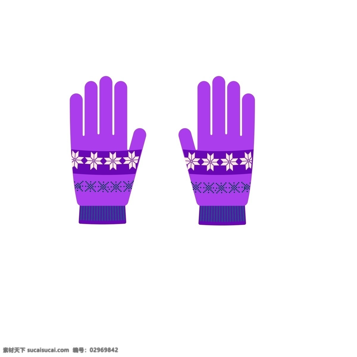 紫色 花朵 手套 加厚 保暖 女生 冬季 棉 漂亮 暖和 五指 彩色