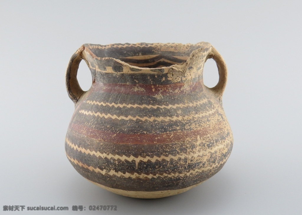 陶罐 陶器 收藏品 双耳陶罐 藏品 文化艺术 传统文化