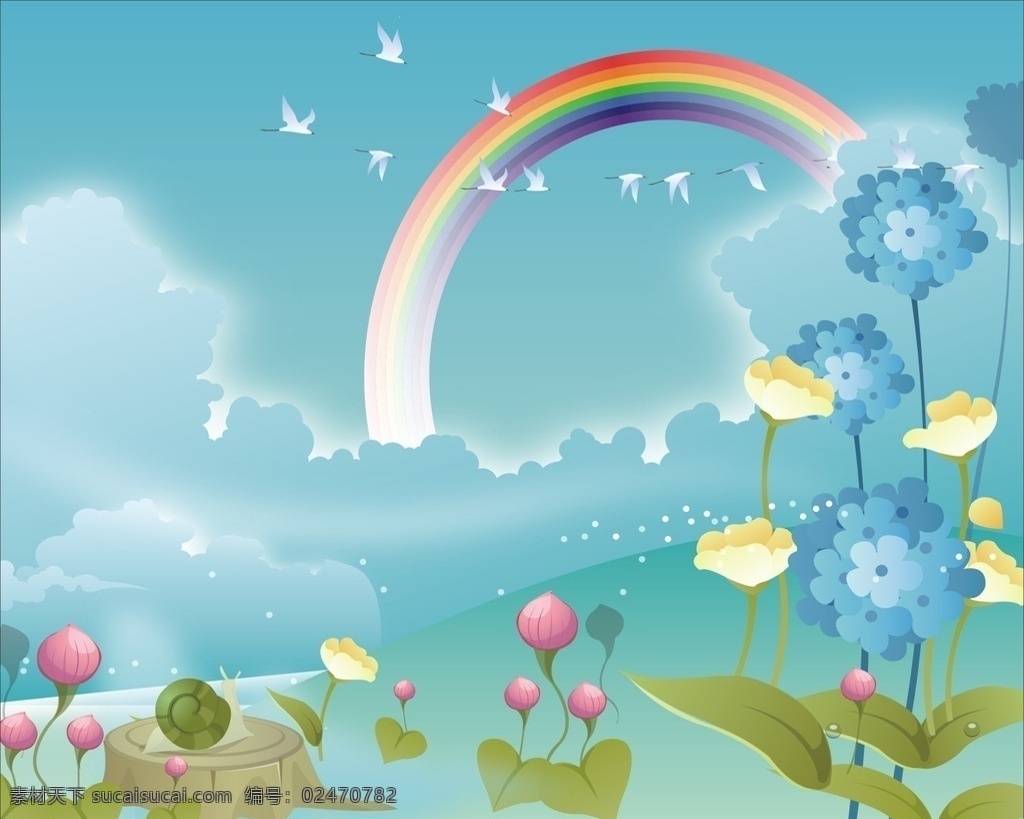 移门图案 彩虹 卡通移门图案 卡通 风景 插画 卡通风景 卡通彩虹 花朵 卡通移门 卡通插画 动漫动画 花纹 底纹边框