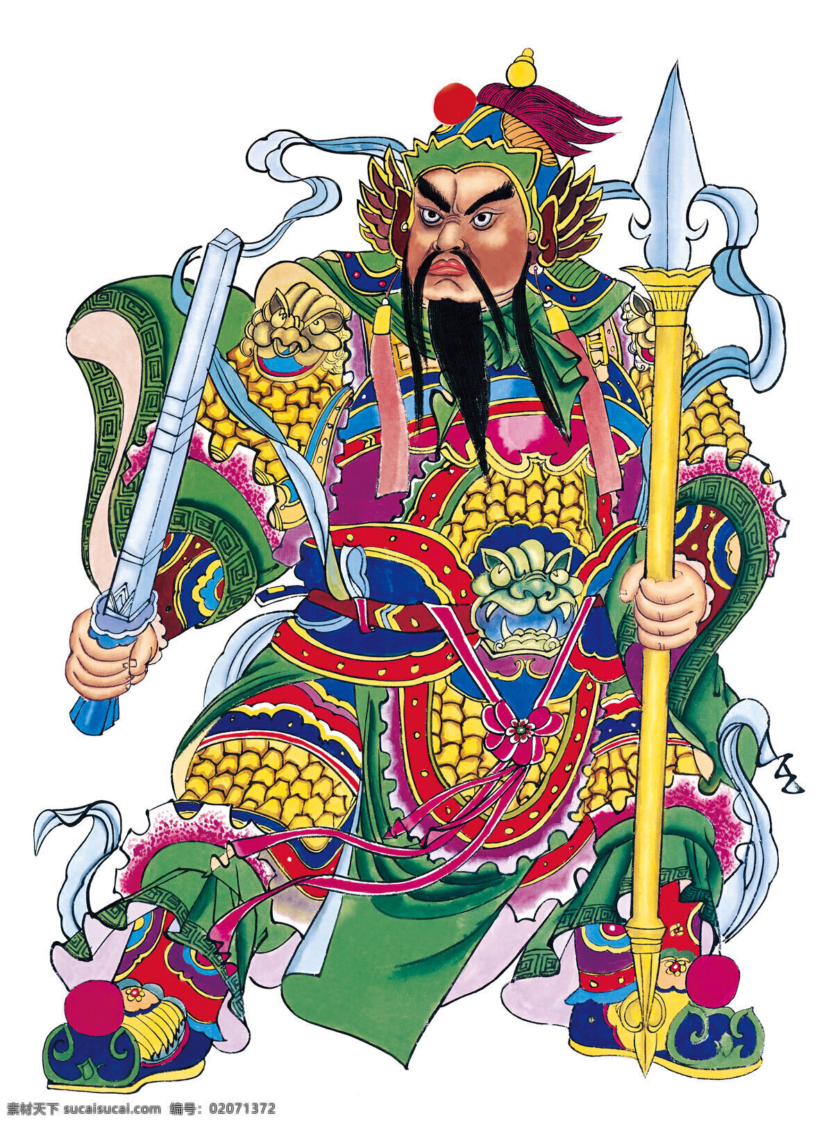 传统文化图片 设计图 文化艺术 中国 传统 门神 财神 高清 丹青 中国画 风