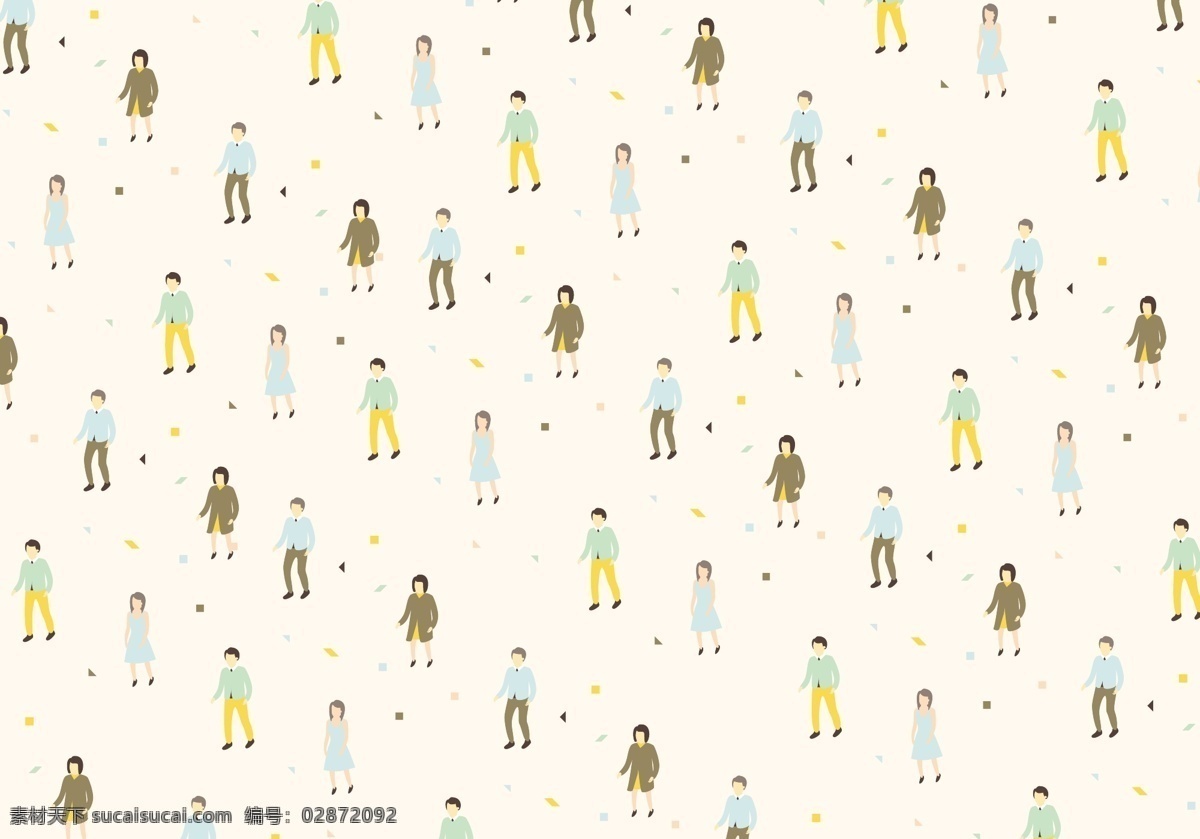 人 woman pattern vector 模式 性格 女孩 男孩 女人 男人 背景 壁纸 无缝的 柔和的色彩 装饰 观赏 身影 男人和女人 人的模式