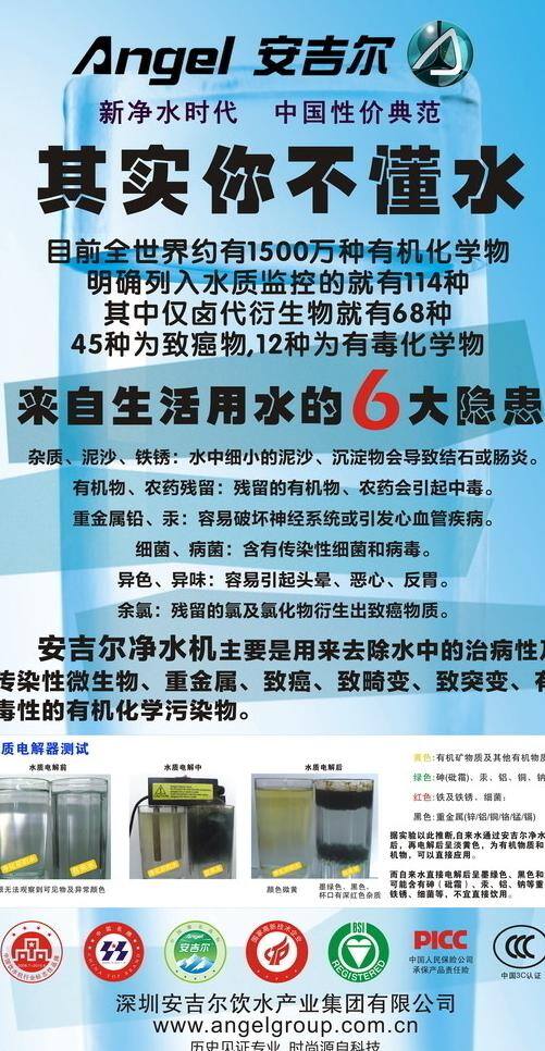 安吉尔 x展架 净水 净水器 展板 展板模板 其实你不懂水 矢量
