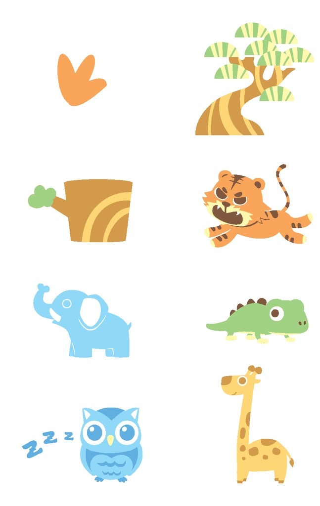 丛林 可爱 小 动物 卡通 儿童 人物 背景 矢量 字母 商务 办公 图标 卡通设计