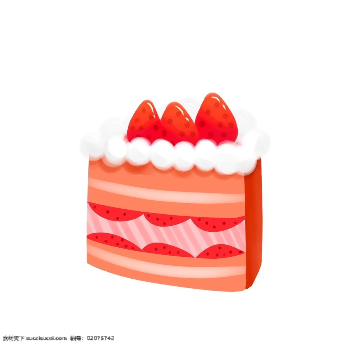美食 草莓 夹心 奶油 蛋糕 甜品 卡通 手绘 草莓蛋糕 草莓夹心 奶油蛋糕