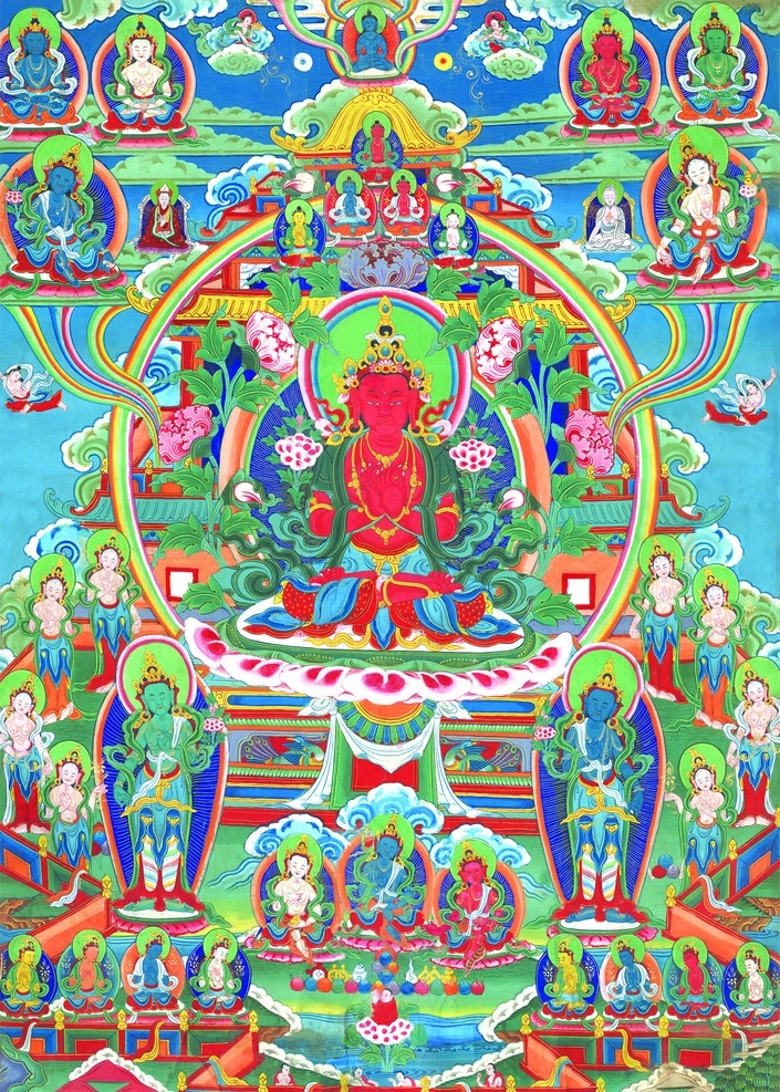 唐卡 佛教 藏传佛教 佛 宗教 宗教信仰 菩萨 西藏 民族 工艺 花纹 绘画 艺术 绘画书法 文化艺术