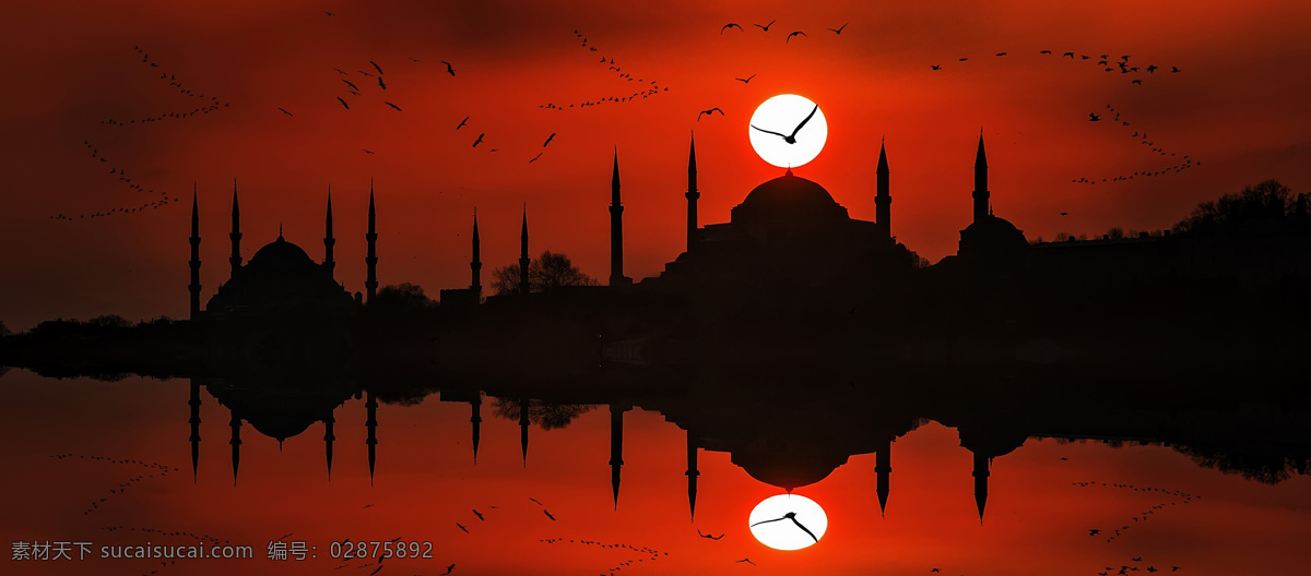 伊斯坦布尔 建筑 夜景 黄昏风景 夕阳 落日 美丽风景 美丽景色 美景 自然风光 建筑剪影 其他风光 风景图片