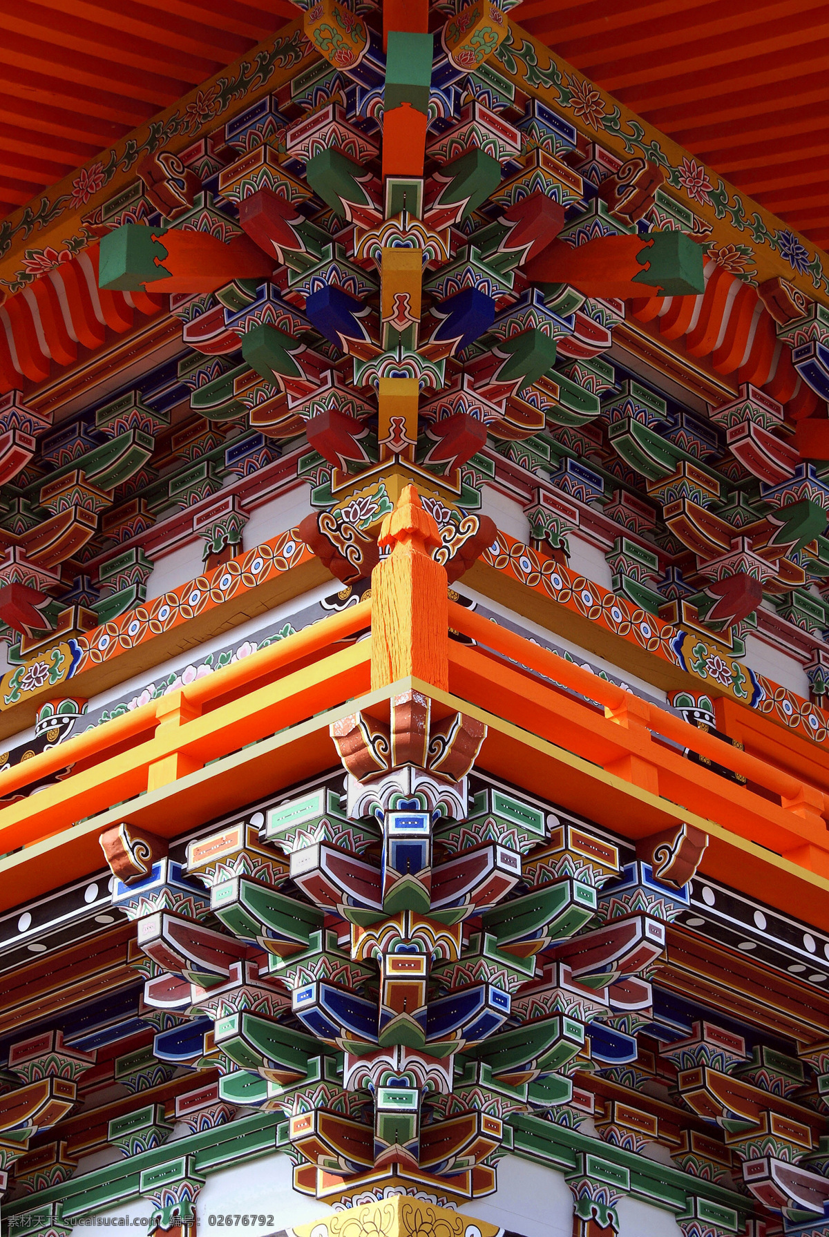 酒见寺斗拱 彩绘 斗拱 绚丽 艺术 寺庙 建筑 结构 复杂 建筑摄影 建筑园林