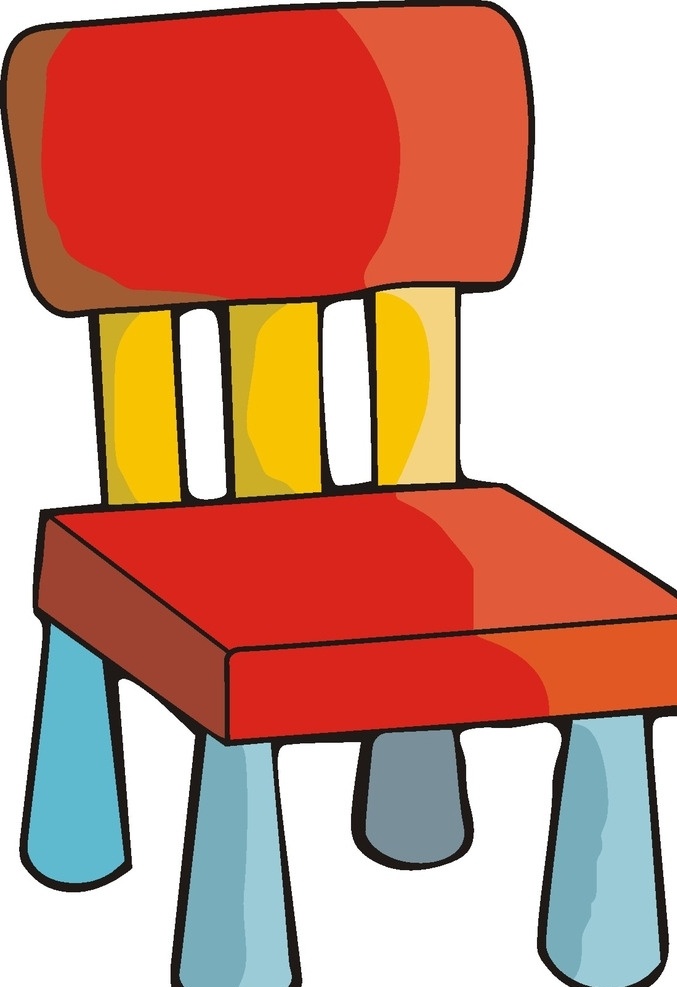 板凳 小板凳 凳子 小凳子 卡通 椅子 儿童椅 矢量图 儿童 幼儿 图案 生活百科 生活用品