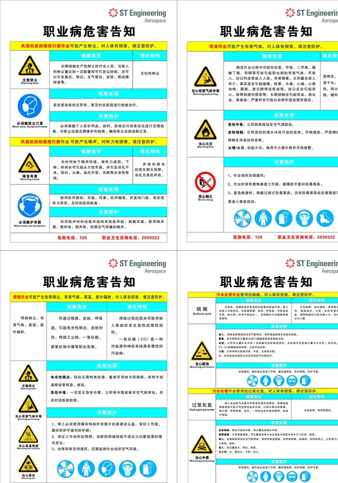 职业病 危害 告知 职业危害 标牌标示 psd分层 氢氧化钠 水泥粉尘