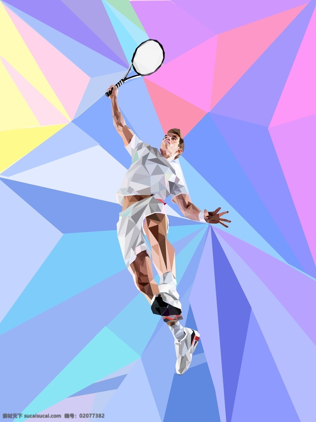 我爱 运动 棱角 手绘 插画 我爱运动 羽毛球 网球 健身