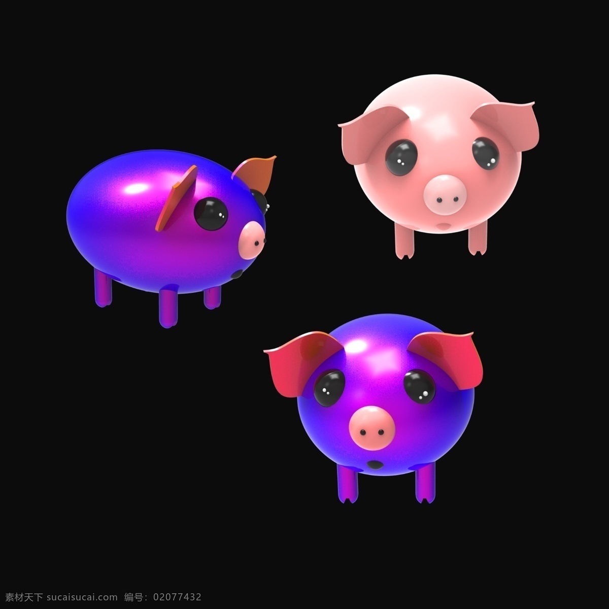 炫彩 卡通 小 猪 免 抠 小猪 彩色小猪 可爱的小猪 粉色小猪 小猪可爱 存钱罐 猪年大吉 小胖猪