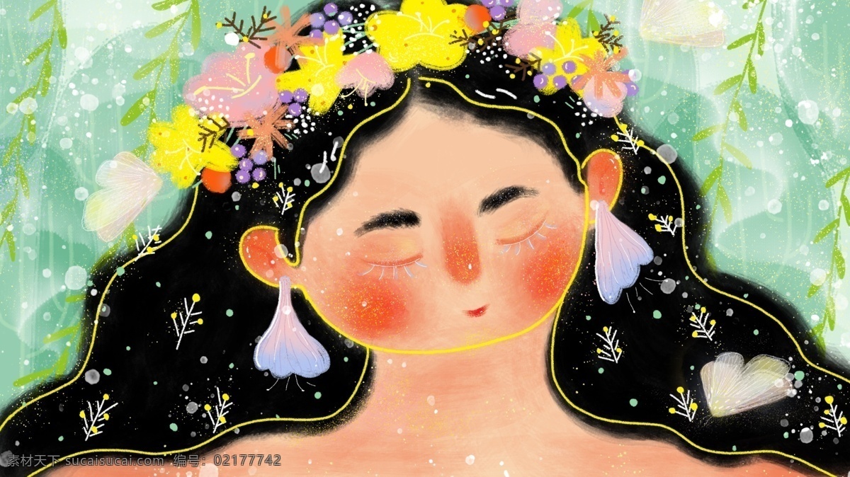 护肤 化妆水 感 仙气 漂亮 女孩子 鲜花 植物 蝴蝶 可爱 梦幻 化妆 素颜 女生 花环 发光 泡沫 水世界