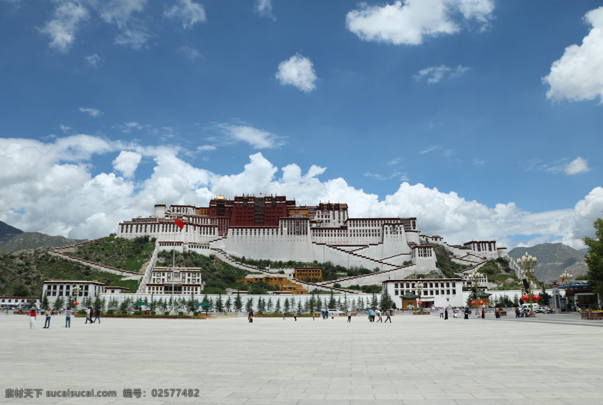 布达拉宫全景 蓝天 建筑 文化 历史 古典 旅游摄影 国内旅游