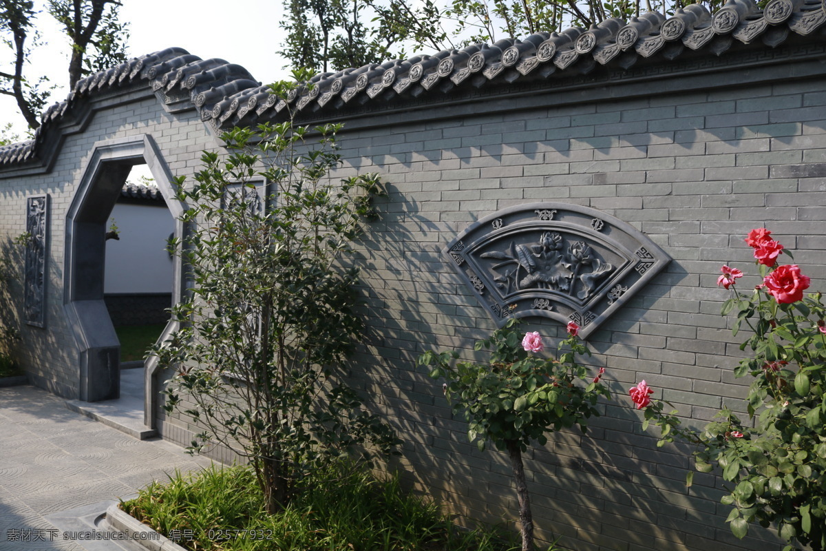 唐语砖雕 拱形门 砖雕 新中式 古建 影壁 建筑园林 园林建筑