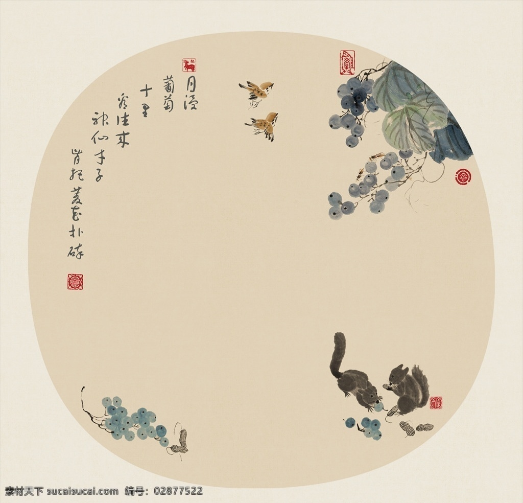 古风 小趣味 ps 工笔画 psd分层 年画 分层