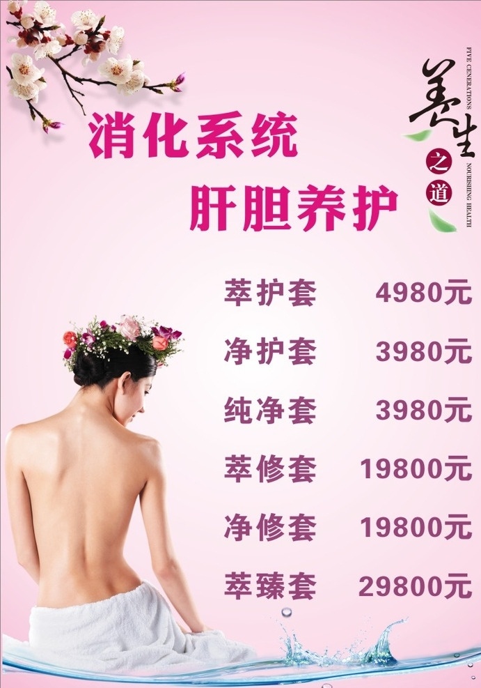 消化系统 肝胆养护 养生之道 养生 美容 美女 排毒 排毒价目表 价目表 海报 展板