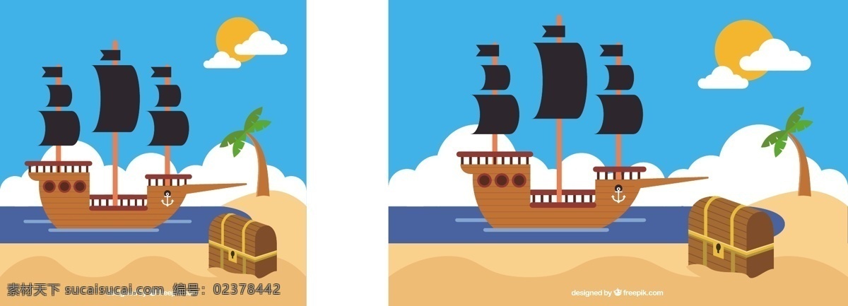 宝 箱 海盗船 平面设计 背景 宝箱 平面设计背景