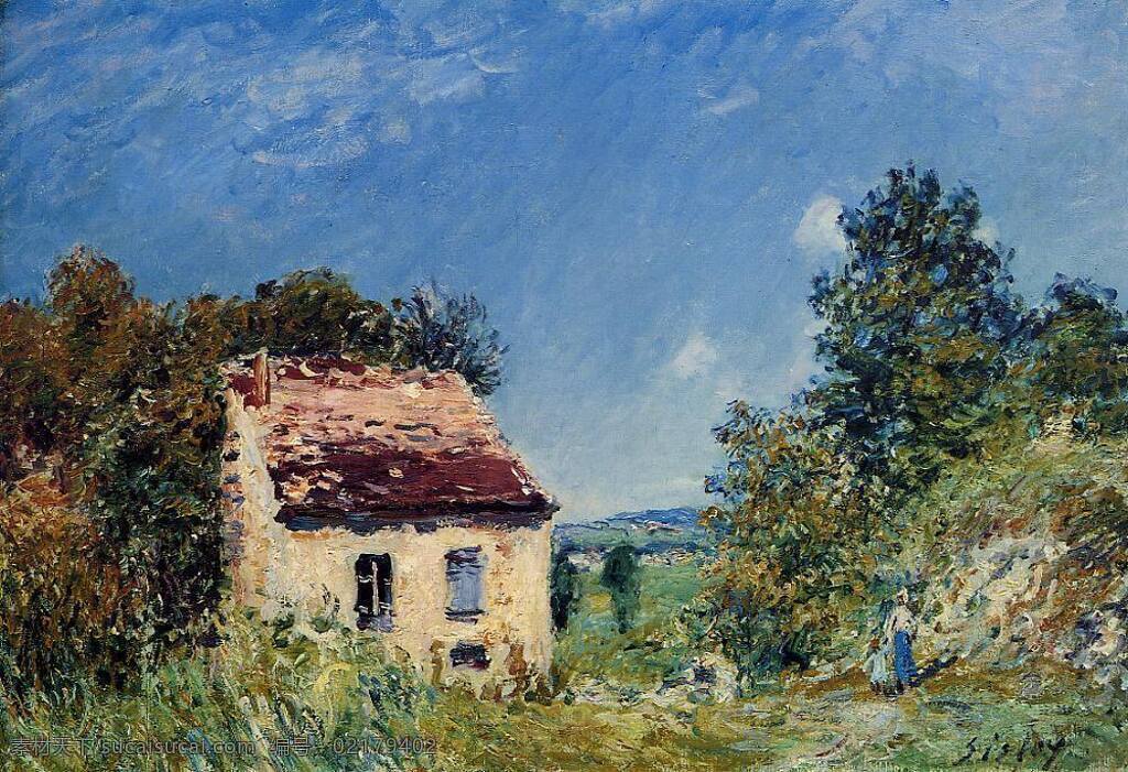 sisley 印象派 风景 自然 油画 装饰画 法国 画家 阿尔弗雷德 西 斯莱 alfred