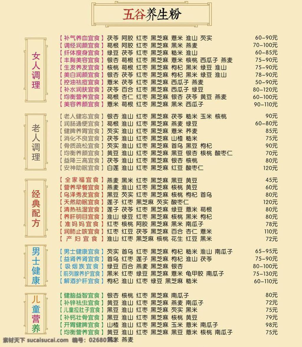 五谷 展板 养生 粉 矢量 模板下载 五谷养生粉 养生粉 经典配方 女人调理 其他海报设计
