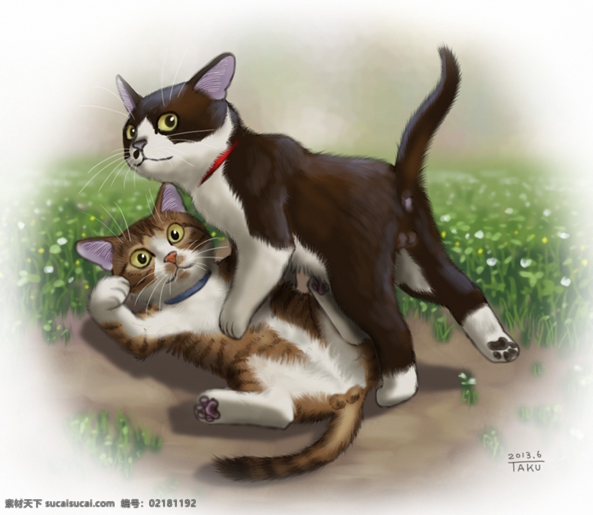 手绘 猫 cat 小猫 家猫 猫科动物 宠物 宠物猫 花猫 动漫 可爱 动漫动画