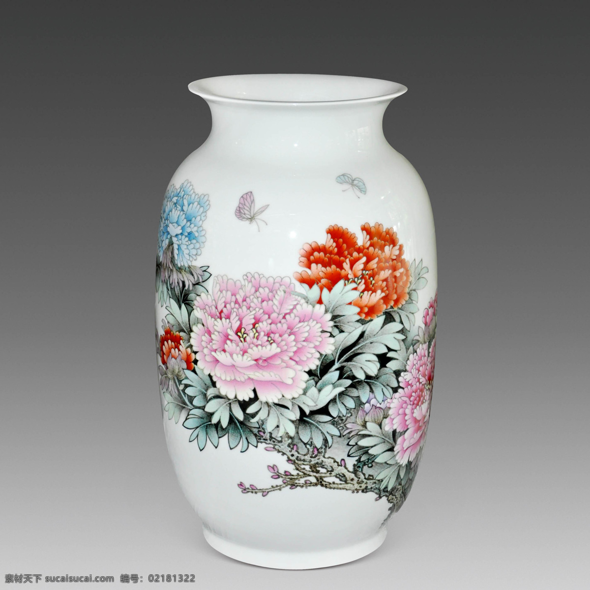 花瓶 陶瓷 瓷器 瓷罐 彩色陶瓷 瓷瓶 牡丹 文化艺术 传统文化