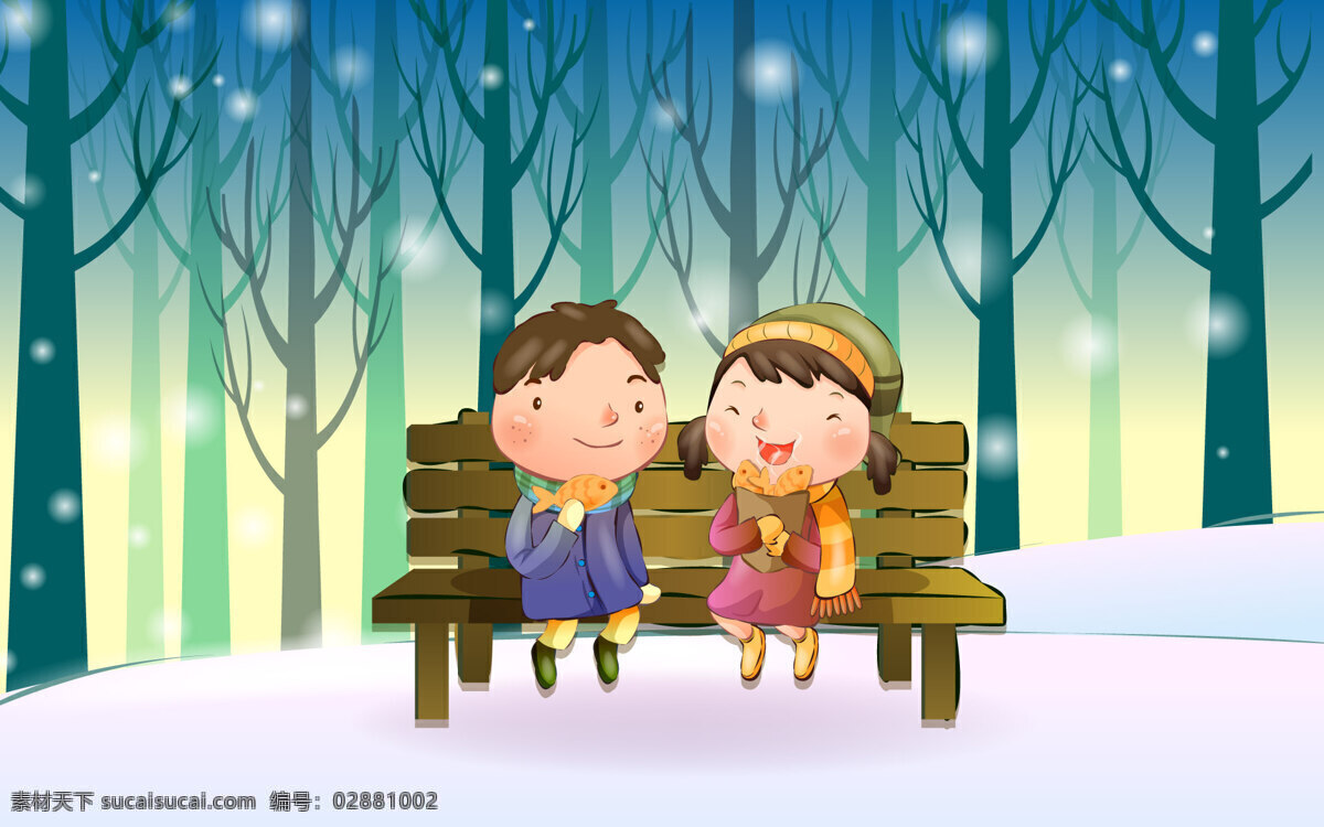 圣诞 冬日 童年 插画 儿童幼儿 人物图库 设计图库 插画集