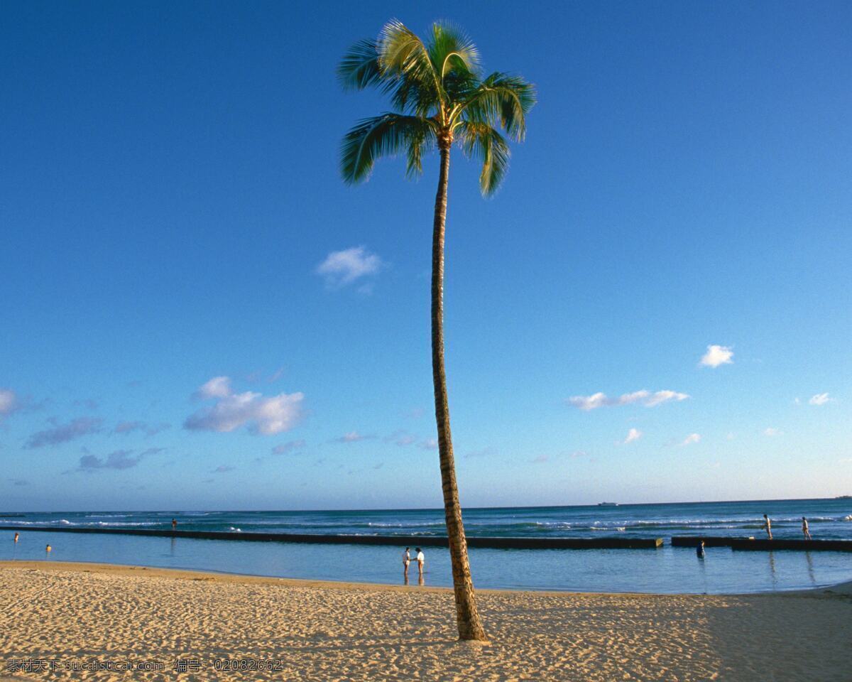 大海 旅游摄影 沙滩 自然风景 夏威夷 海滩 夏威夷海滩 蓝天白云与海 蓝天椰子树 大海蓝天海滩 psd源文件