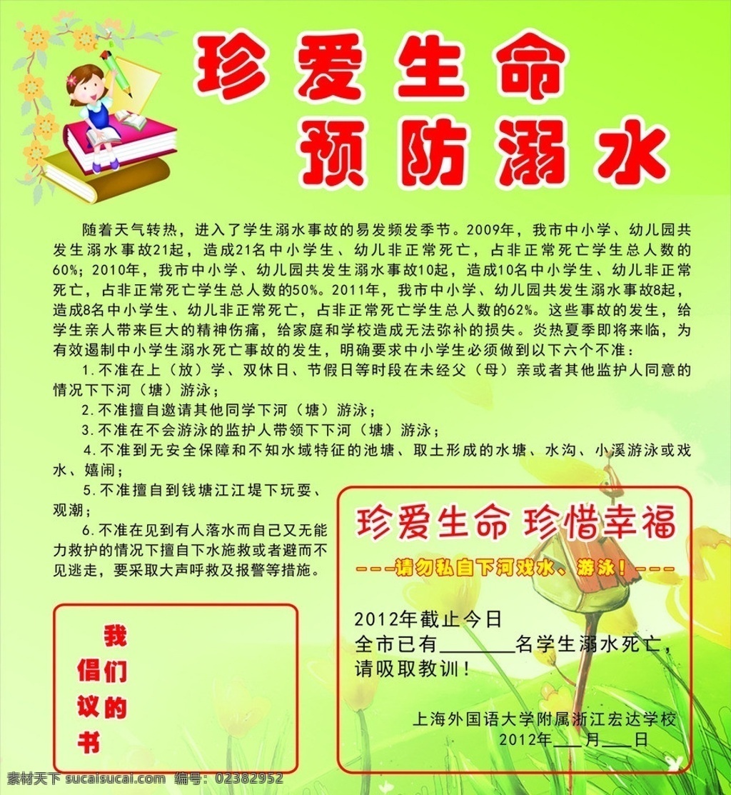 校园防溺水 校园 防溺水 学校 珍爱生命 预防溺水 矢量