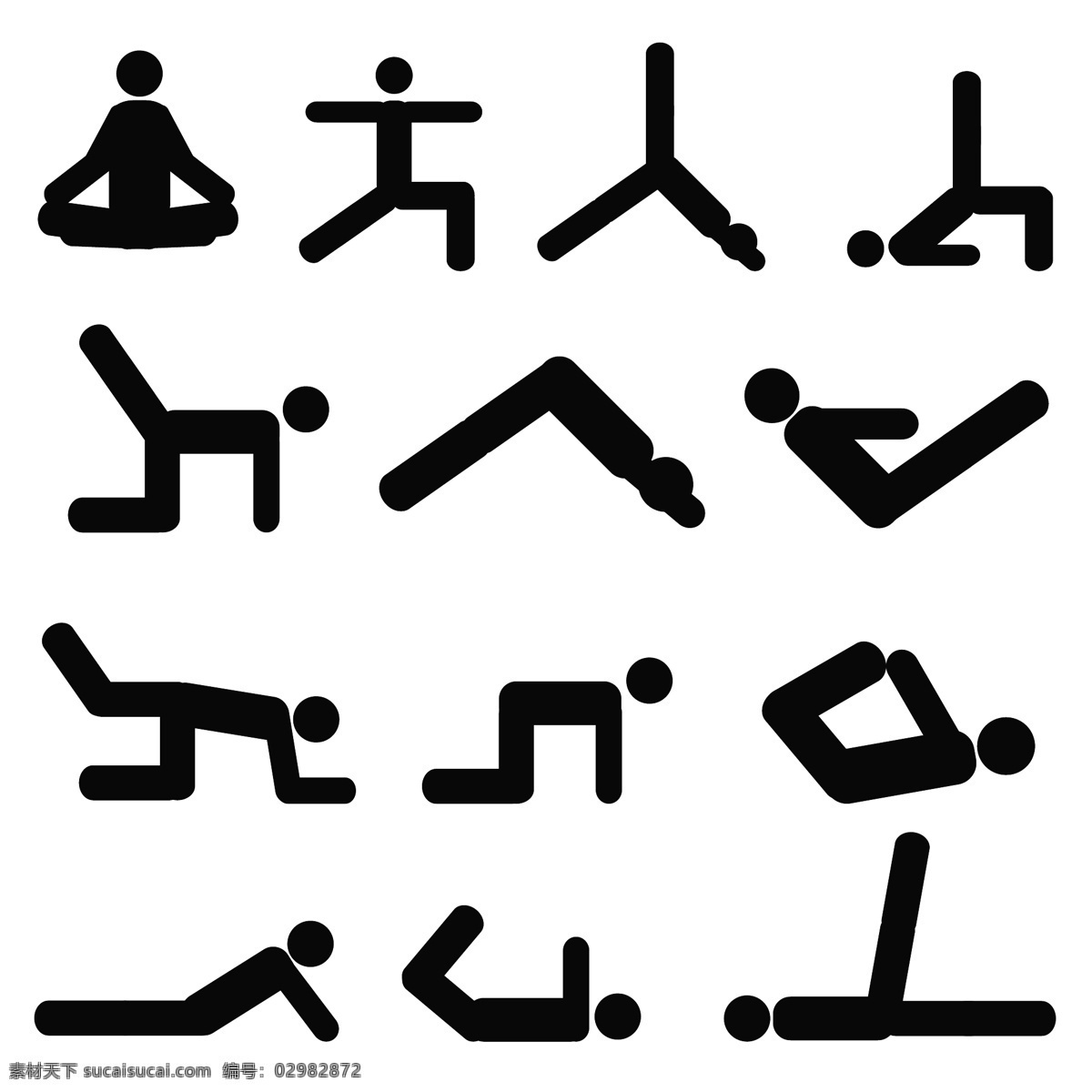 打坐 锻炼 剪影 健身 人物 人物主题 日常生活 矢量人物 瑜伽 矢量 模板下载 瑜伽剪影