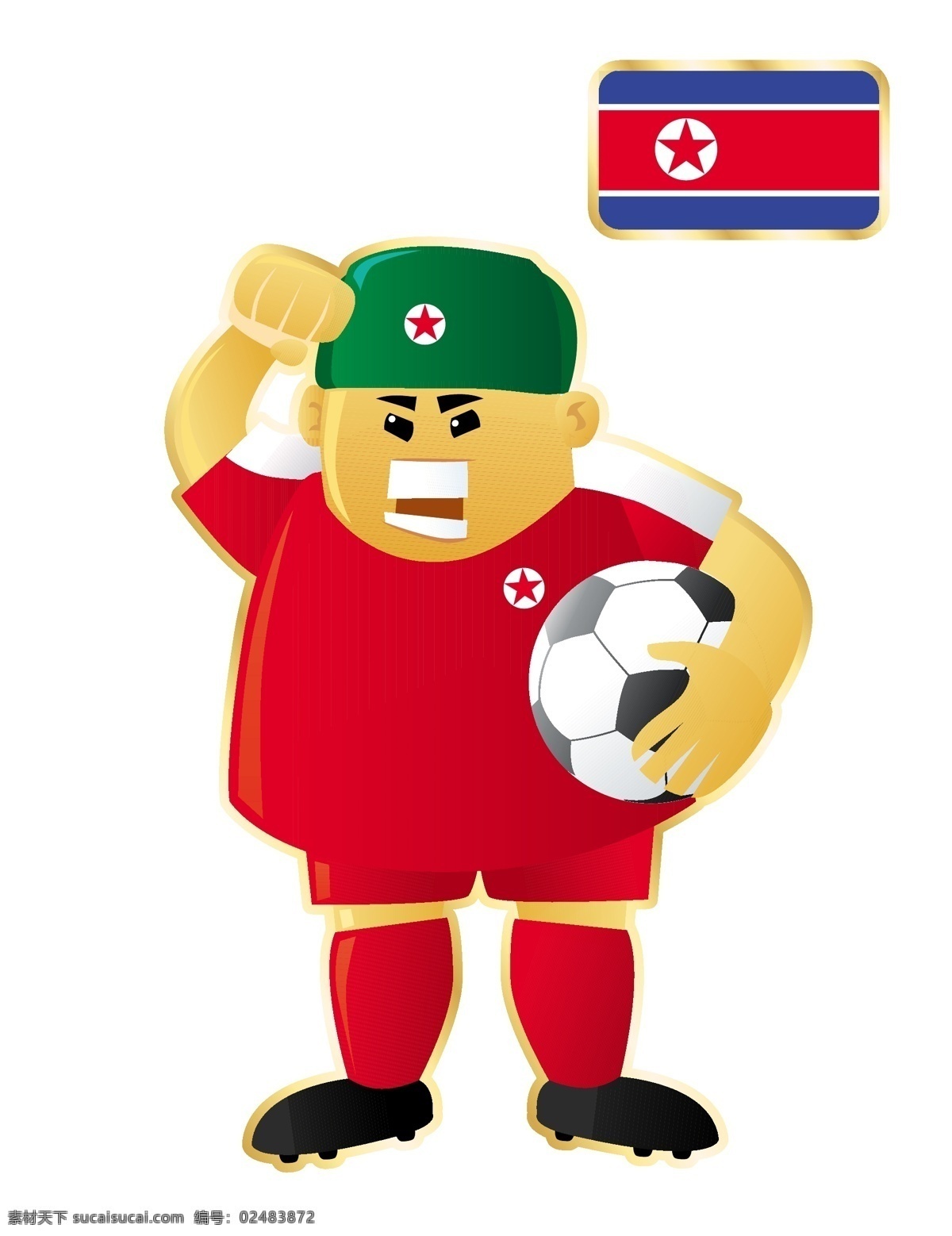 生气 足球 卡通 人物 形象 矢量图 运动员 大胖子 运动 踢球 外国 矢量 扁平化 平面