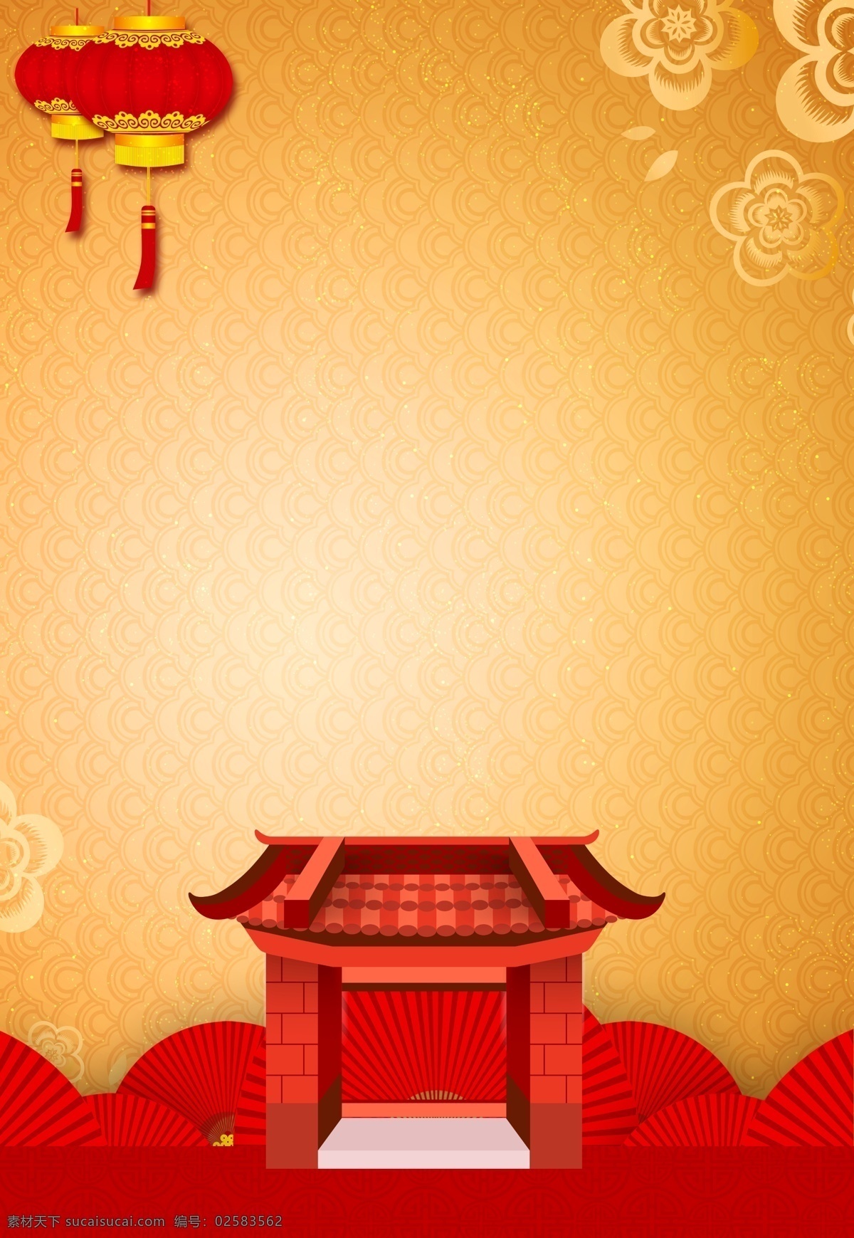 传统 中国 风 新年 海报 背景 灯笼 祥云 喜庆 春节 中国风 门庭 2019猪年 新年背景 猪年素材 猪年背景图 猪年大吉 金猪贺岁 新年大吉 新年展板