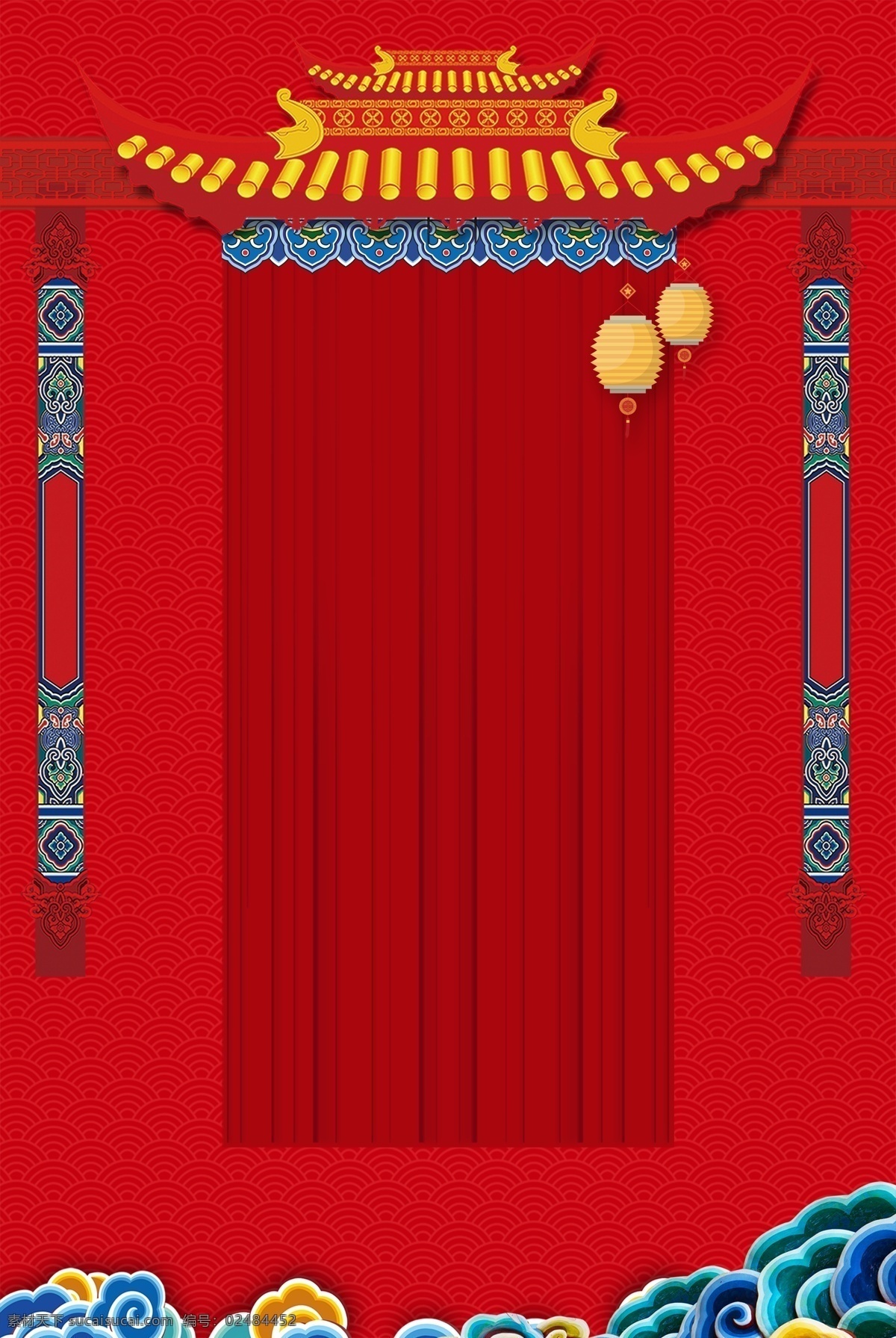 红色 喜庆 2019 猪 新年 背景 新年快乐 背景展板 猪年素材 猪年模板 春节素材 猪年春节 2019猪年 房檐