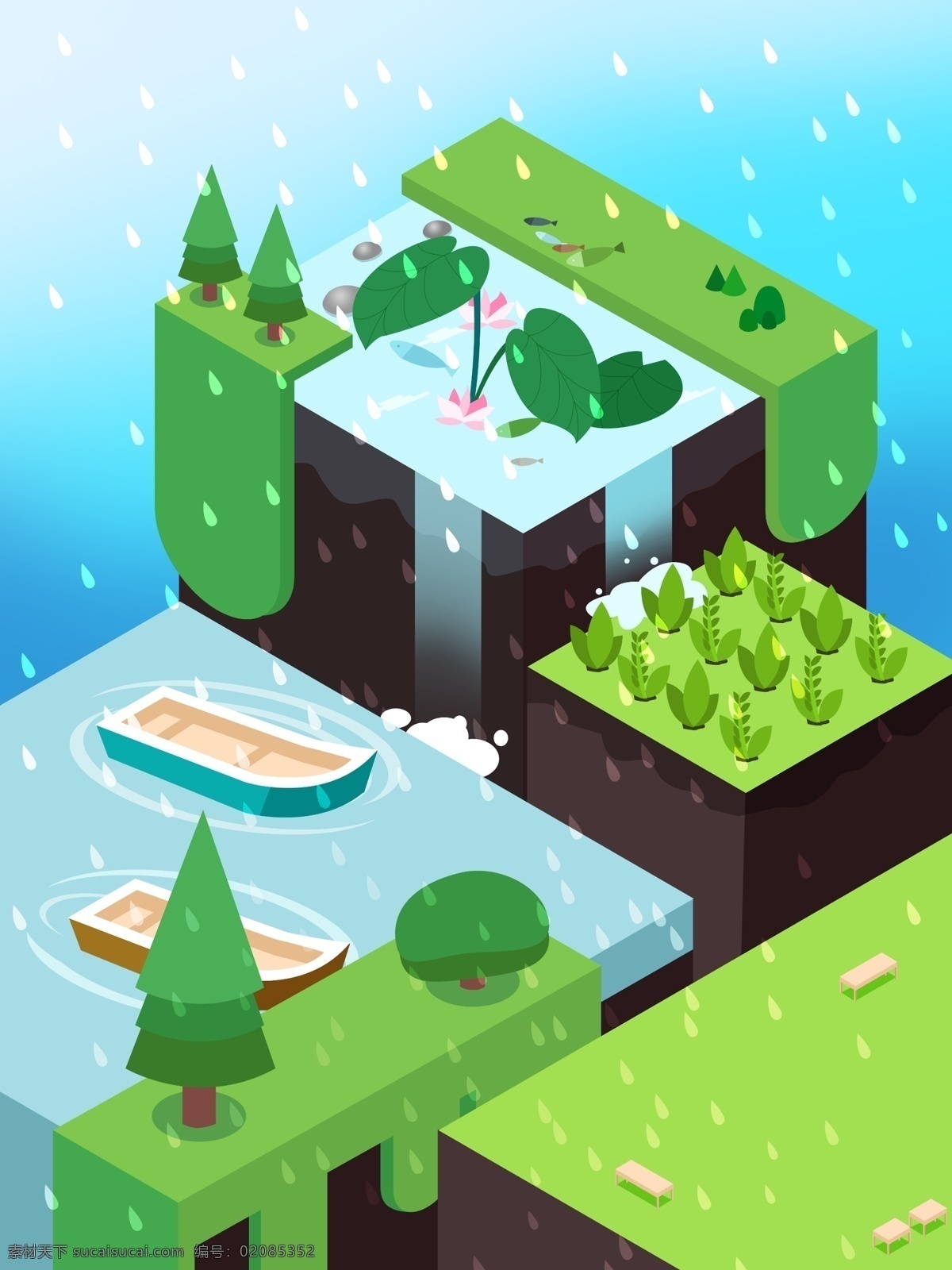 手绘 二十四节气 雨水 背景 春季 春天 背景设计 手绘背景 背景展板 节气 传统节气 通用背景