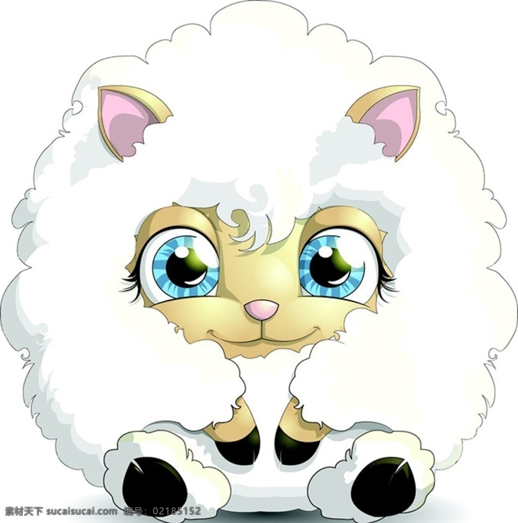 卡通小羊 卡通动物 小羊 可爱 大眼睛 卡通形象 动漫人物 动漫动画