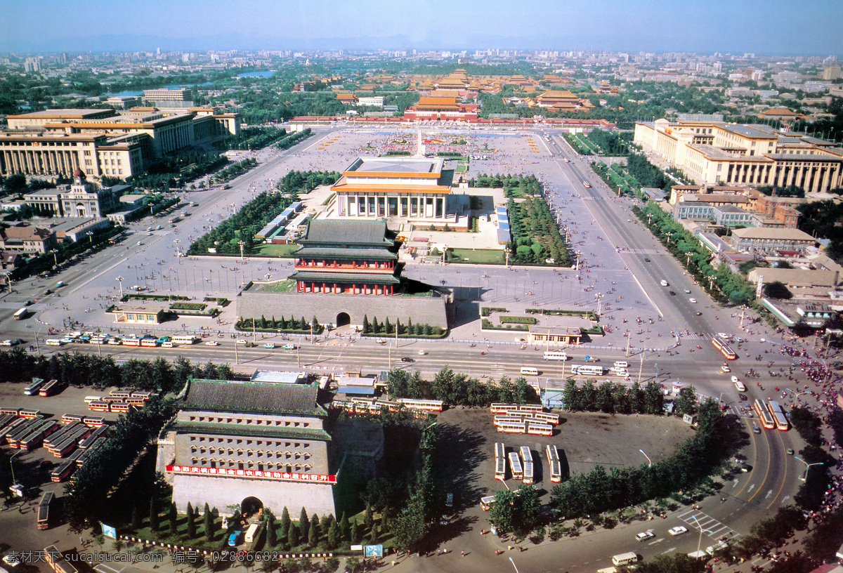 雄伟壮观 天安门 广场 全景 中轴线 故宫 建筑园林 建筑摄影