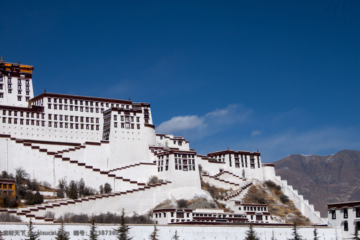西藏拉萨 布达拉宫 西藏 拉萨 建筑 蓝天 红墙 旅行摄影 旅游摄影 自然风景 蓝色