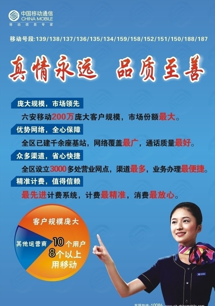 移动服务海报 移动美女 移动标志 移动服务标志 dm宣传单 矢量