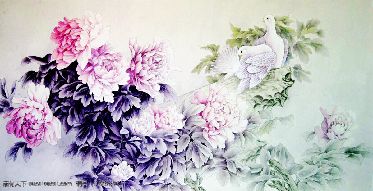 白鸽 彩墨画 芬芳 国画 国画艺术 红牡丹 花卉画 花香 牡丹 图 设计素材 模板下载 牡丹白鸽图 美术 工笔重彩画 牡丹花 绿叶 盛放 鲜艳 石头 书法 印章 国画集23 绘画书法 文化艺术 装饰素材 雕刻 图案