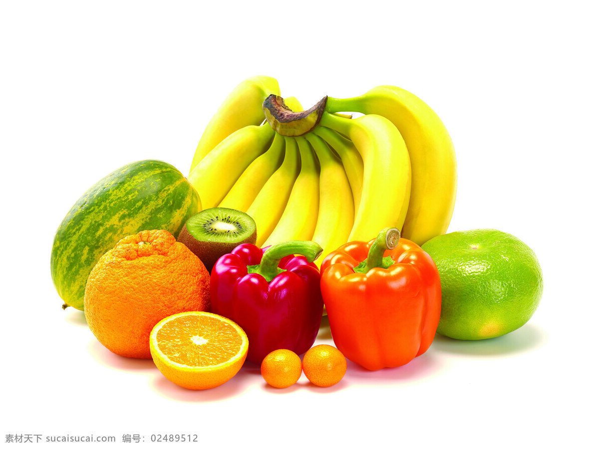 新鲜 蔬菜水果 高清 橙子 柑橘 红辣椒 桔子 蔬果
