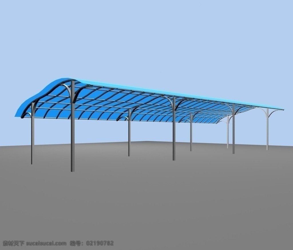 钢结构停车棚 车棚 顶棚 停车棚 3d模型 室外模型 园林建筑 厂区3d模型 钢构停车棚 大场地停车棚 3d单体模型 其他模型 3d设计模型 源文件 max 钢结构车棚