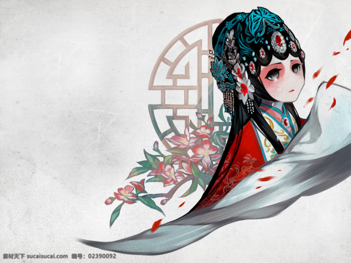 水墨 丹青 中国 风 花旦 唯美 中国风 水墨丹青 忧伤 动漫动画 动漫人物