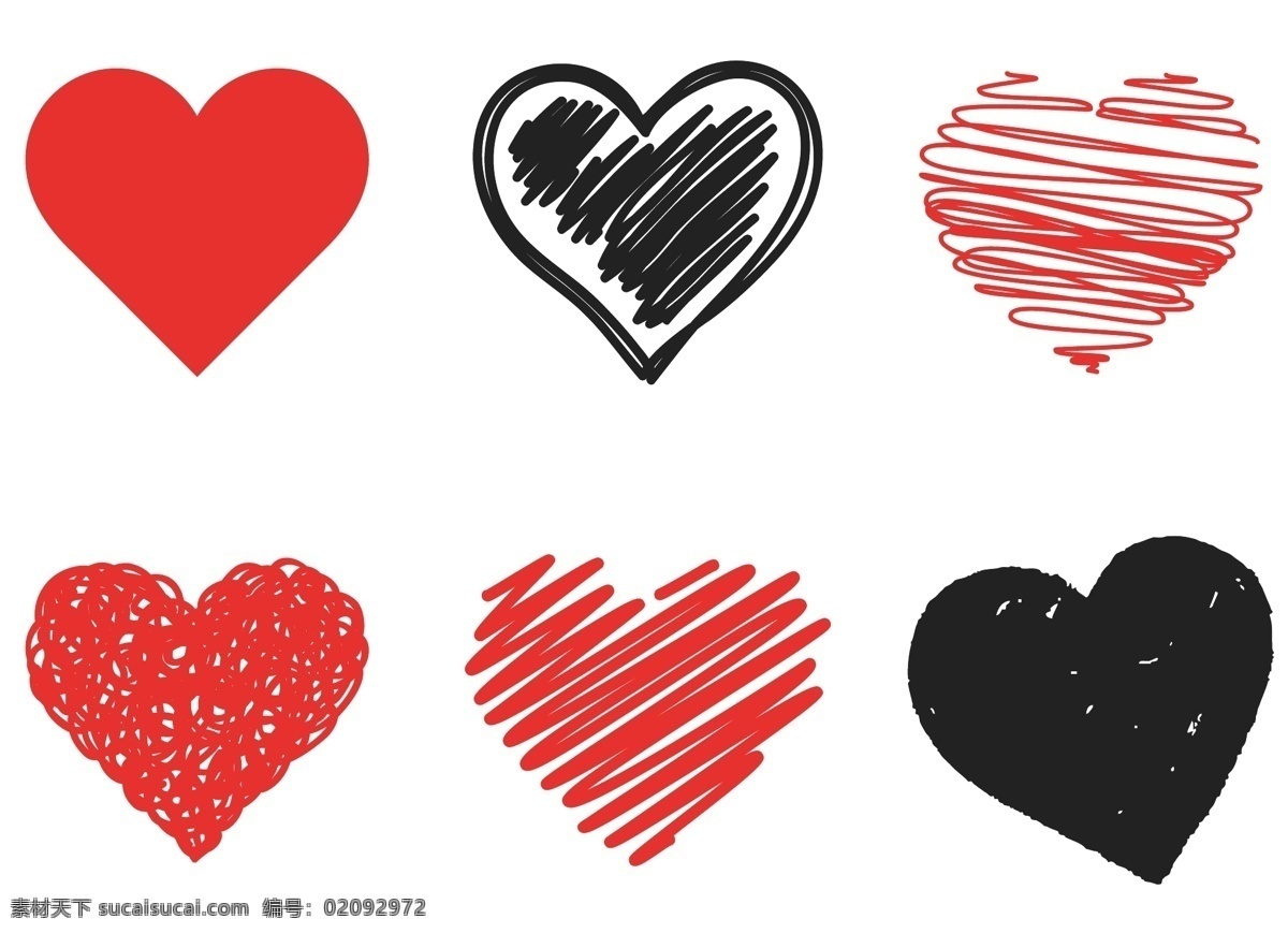 爱心矢量图 爱心 矢量图 铅笔画 浪漫 红星 love