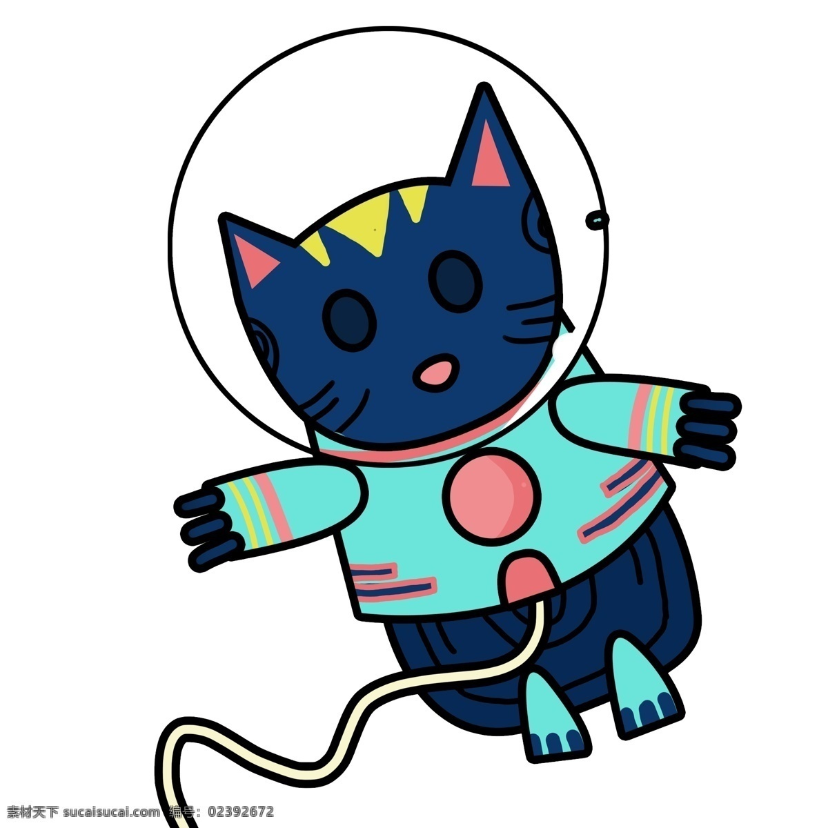 太空 旅行 宠物 猫 卡通 手绘 插画 猫咪 宠物猫 太空旅行