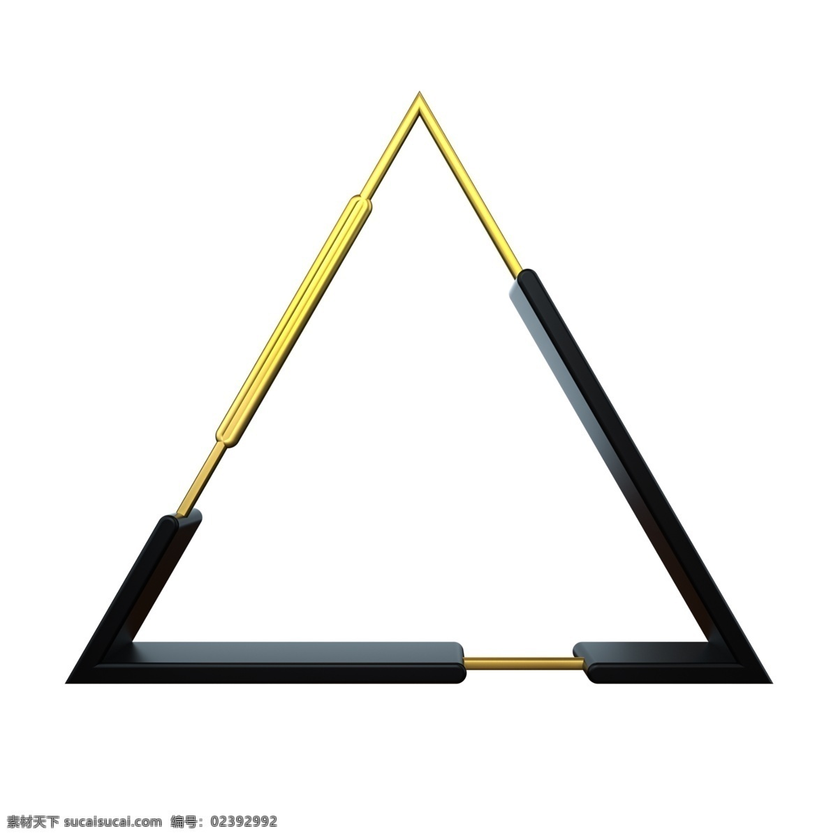 创意 三角形 金属 立体 边框 金属边框 立体边框 突出主题配饰 高级质感 平面海报装饰 黑金质感