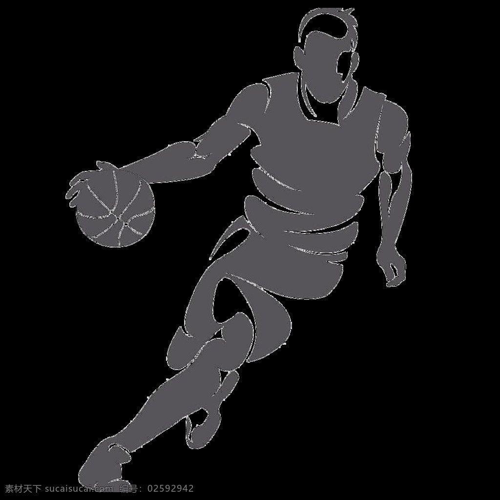篮球人物图片 打篮球 人物 运动 动感 人物剪影 黑白 透明图 透明格式
